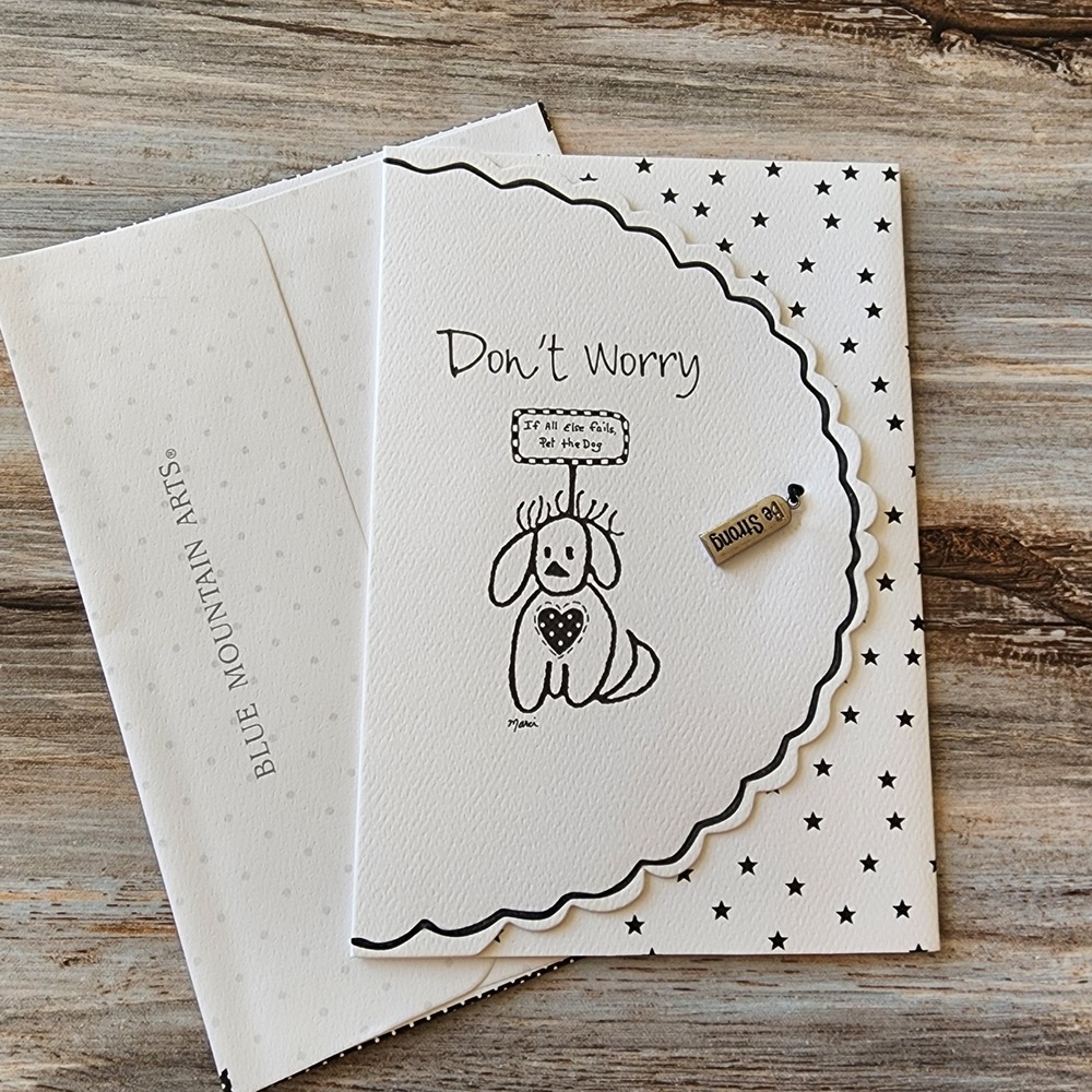 Blue Mountain Arts Marci Greeting Card Be Strong Charm Dog Don't Worry Stars